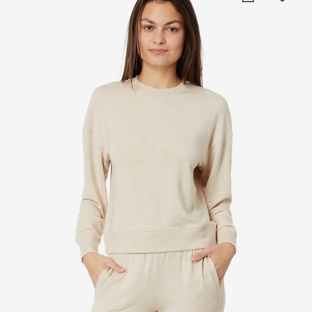 Travis Matthews Tan Heather Cloud Terry Crew Neck Sweatshirt